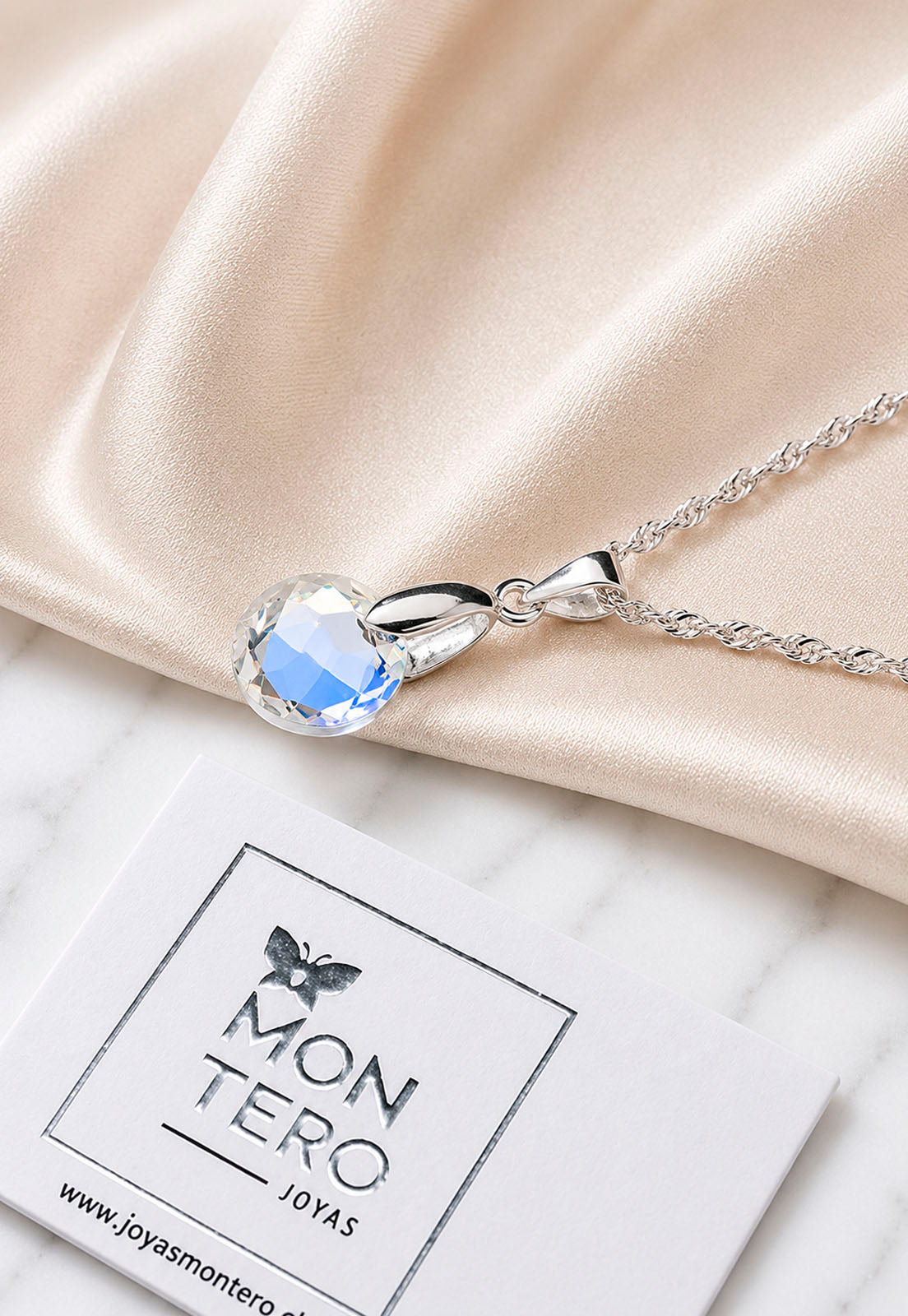 Collar Gran Gracia Plata 925 Cristal Swarovski® Aurora Boreal