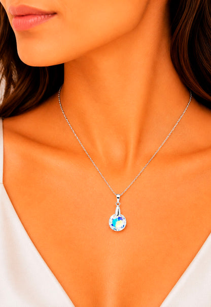 Collar Gran Gracia Plata 925 Cristal Swarovski® Aurora Boreal