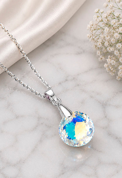Collar Gran Gracia Plata 925 Cristal Swarovski® Aurora Boreal