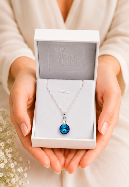 Collar Gracia Plata 925 Cristal Swarovski® Bermuda Blue