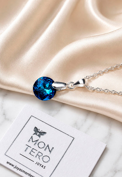 Collar Gracia Plata 925 Cristal Swarovski® Bermuda Blue