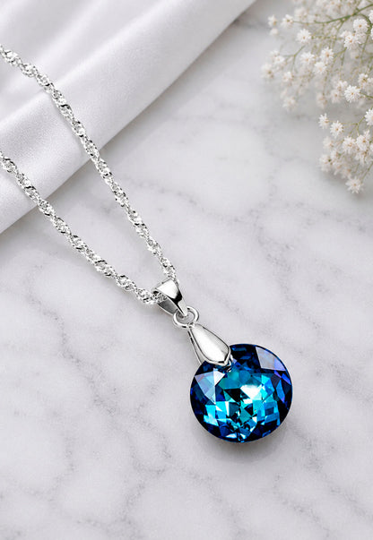 Collar Gracia Plata 925 Cristal Swarovski® Bermuda Blue