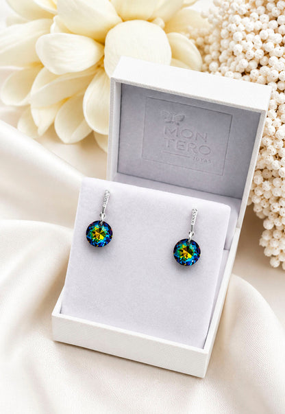 Aros Gracia Plata 925  Cristal Swarovski® Vitral Medium