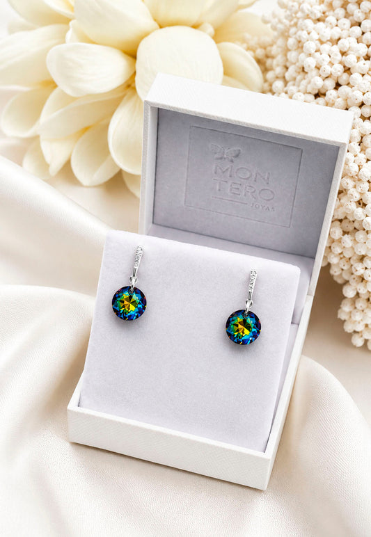 Aros Gracia Plata 925  Cristal Swarovski® Vitral Medium
