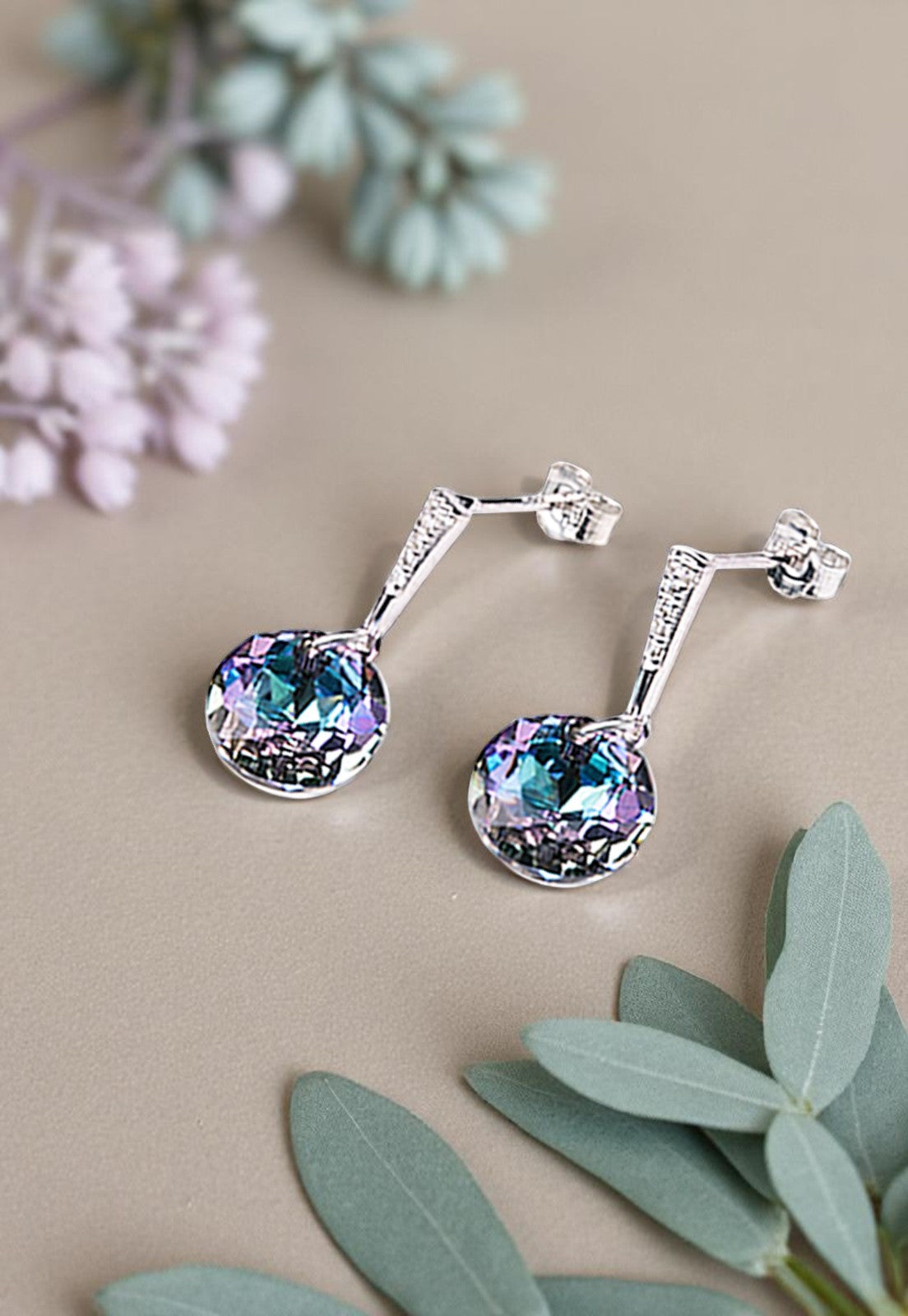 Aros Gracia Plata 925  Cristal Swarovski® Vitral Light