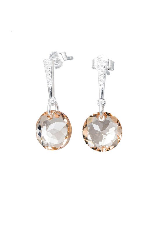 Aros Gracia Plata 925  Cristal Swarovski® Golden Shadow
