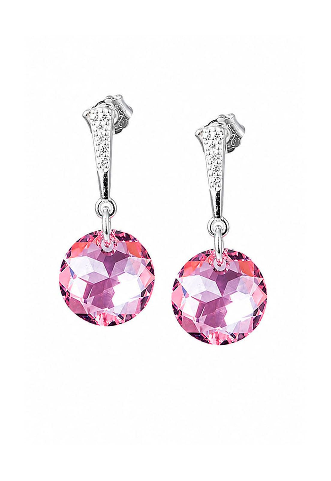 Aros Gracia Plata 925 Cristal Swarovski® Light Rose