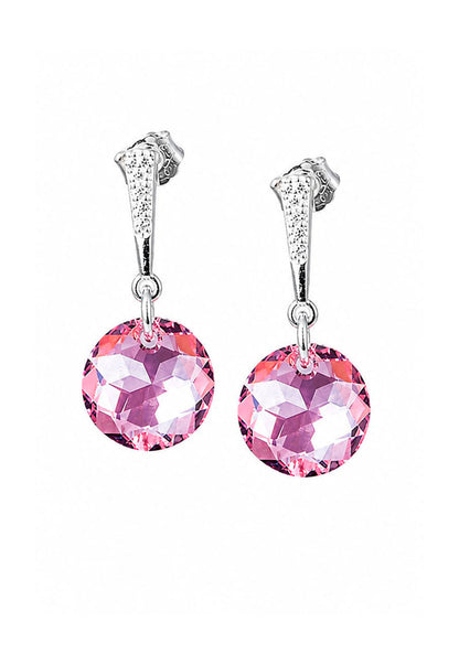 Aros Gracia Plata 925 Cristal Swarovski® Light Rose