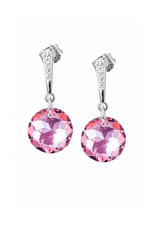 Aros Gracia Plata 925 Cristal Swarovski® Light Rose