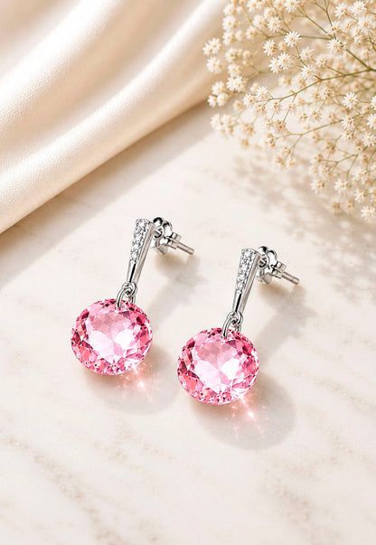 Aros Gracia Plata 925 Cristal Swarovski® Light Rose
