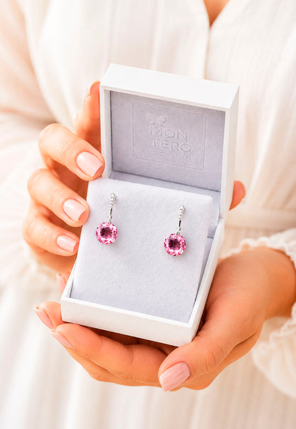 Aros Gracia Plata 925 Cristal Swarovski® Light Rose