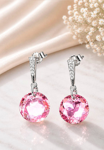 Aros Gracia Plata 925 Cristal Swarovski® Light Rose