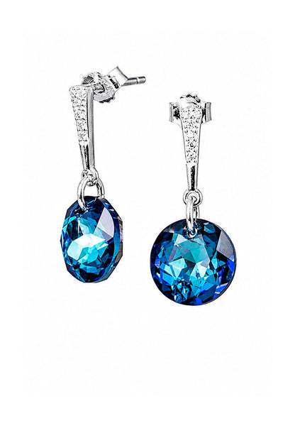 Aros Gracia Plata 925 Cristal Swarovski® Bermuda Blue