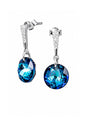 Aros Gracia Plata 925 Cristal Swarovski® Bermuda Blue