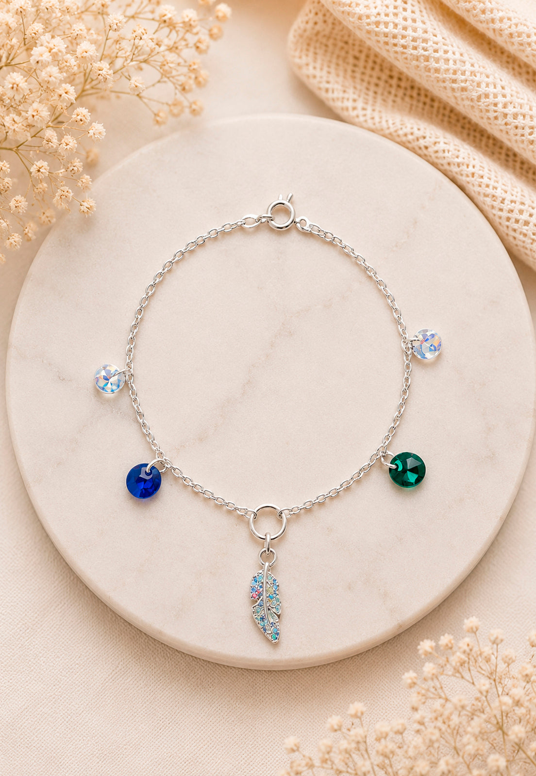 Pulsera Elena Plata 925 Cristal Swarovski® Emerald