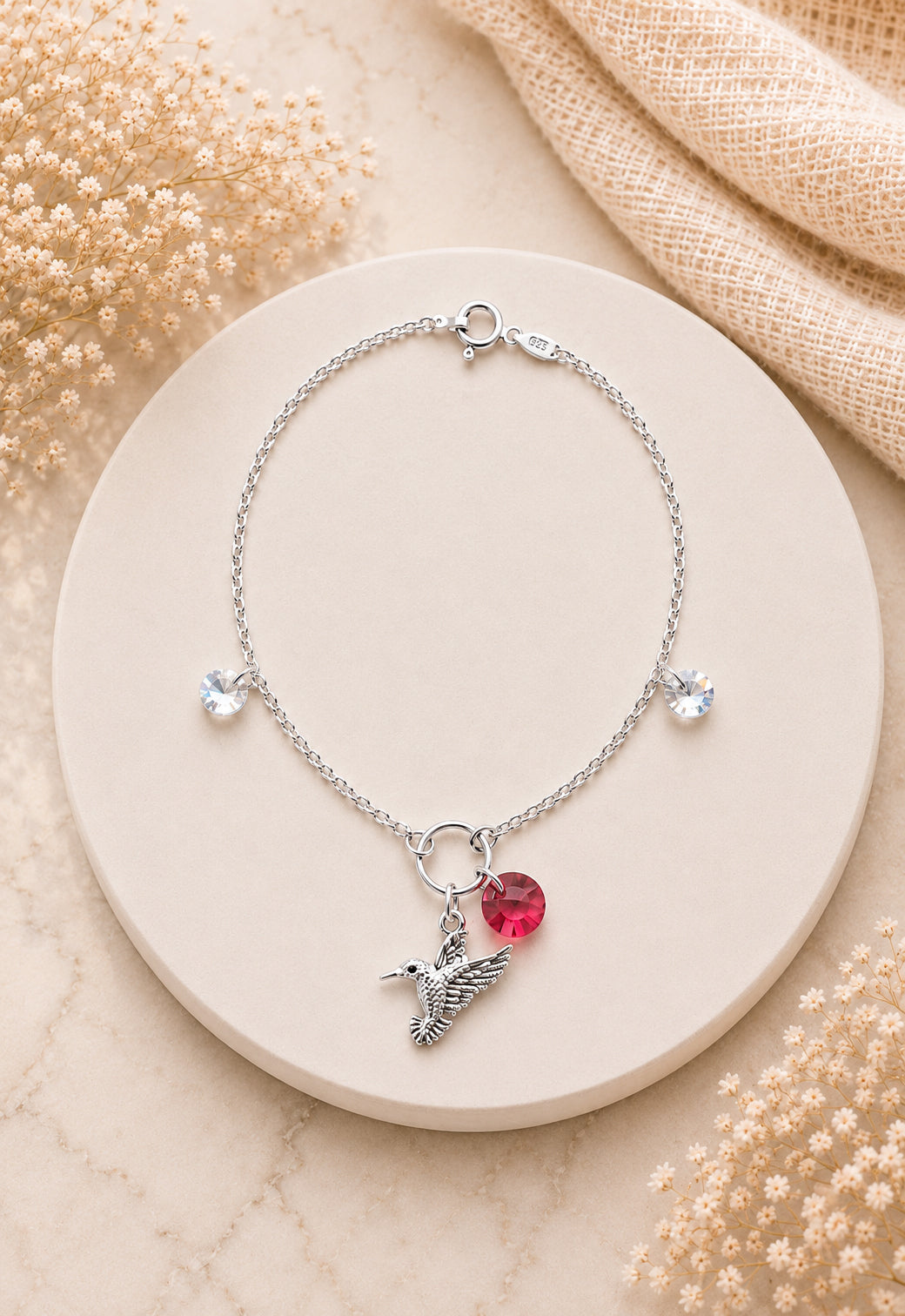 Pulsera Colibri Plata 925 Cristal Swarovski® Siam