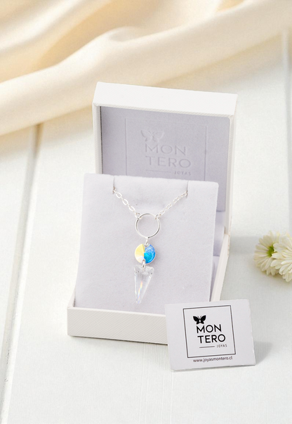 Collar Mystic Plata Italiana 925 y Cristales Genuinos