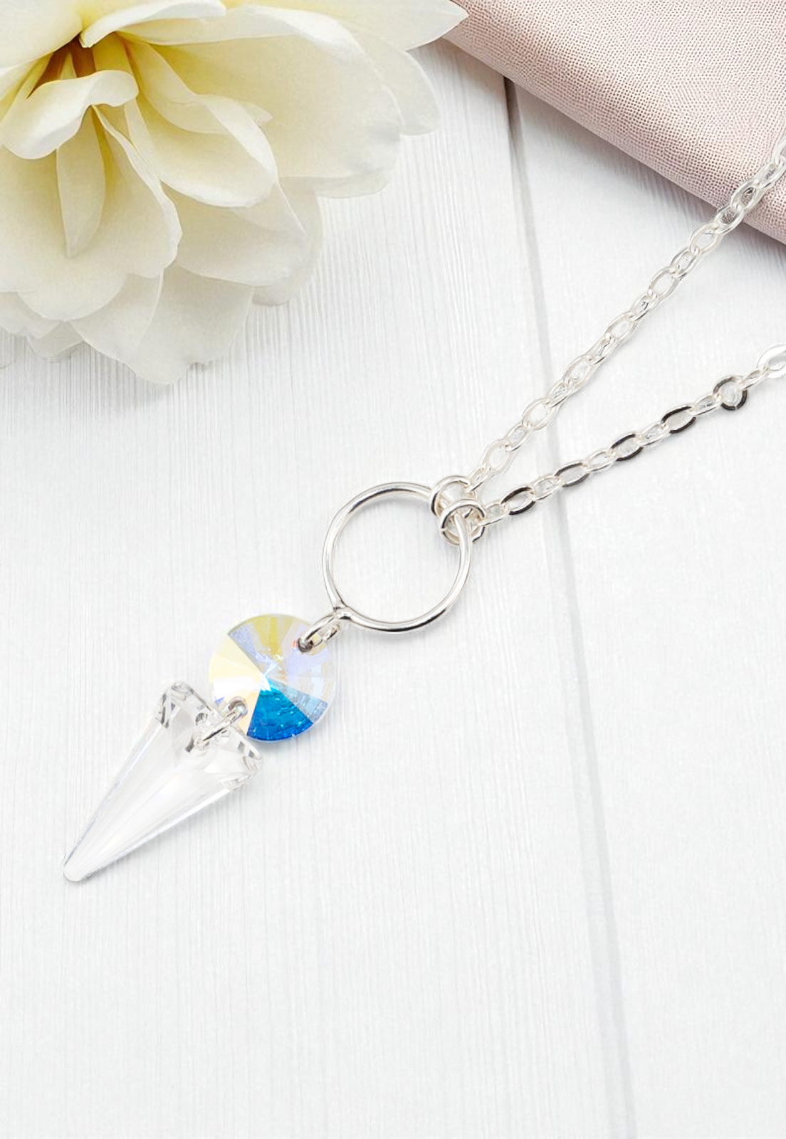 Collar Mystic Plata Italiana 925 y Cristales Genuinos