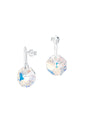 Aros Bruselas Plata 925 Cristal Genuino Aurora Boreal