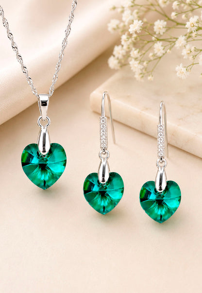 Conjunto Romance Plata 925 Cristal Swarovski® Emerald
