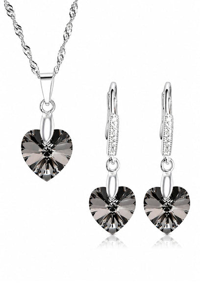 Conjunto Romance Plata 925 Cristal Swarovski® Silver Night