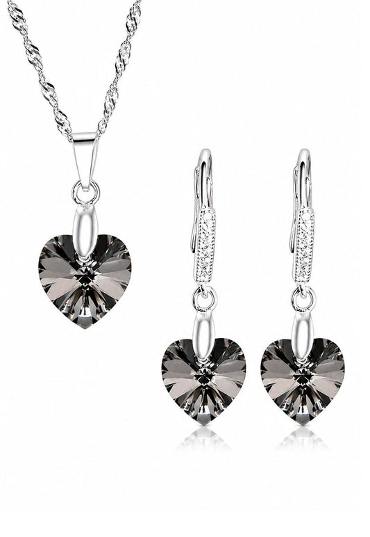 Conjunto Romance Plata 925 Cristal Swarovski® Silver Night