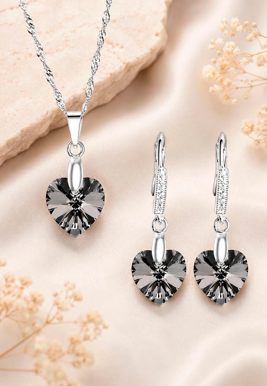 SWAROVSKI Silver Crystal Cityシリーズ ６点セット Conjunto Romance Plata 925 Cristal Swarovski® Silver Night – Joyas