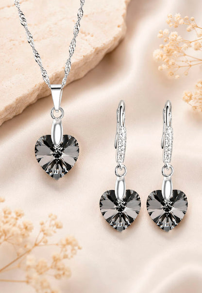 Conjunto Romance Plata 925 Cristal Swarovski® Silver Night