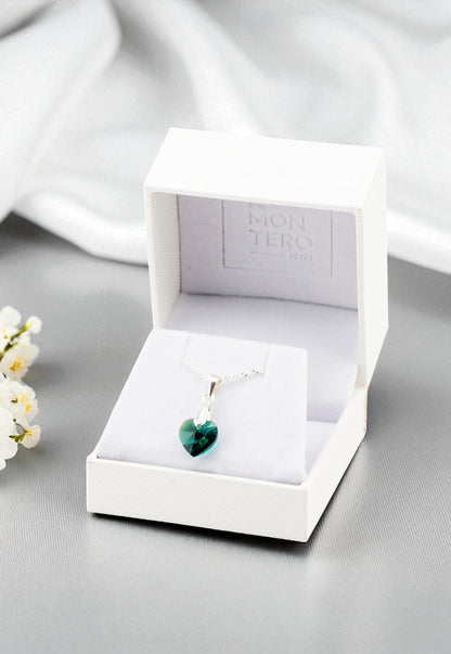 Collar Romance Plata 925 Cristal Genuino Emerald