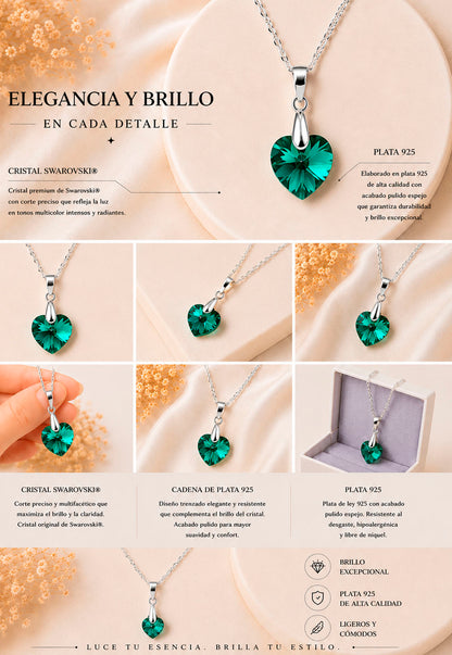 Collar Romance Plata 925 Cristal Swarovski® Emerald