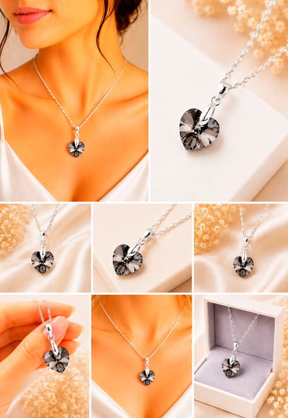 Collar Romance Plata 925 Cristal Swarovski® Silver Night