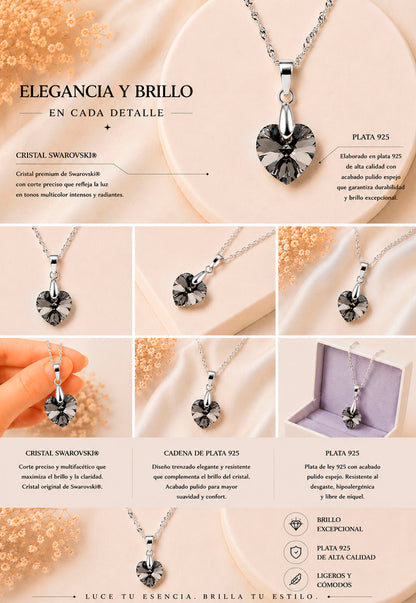 Collar Romance Plata 925 Cristal Swarovski® Silver Night