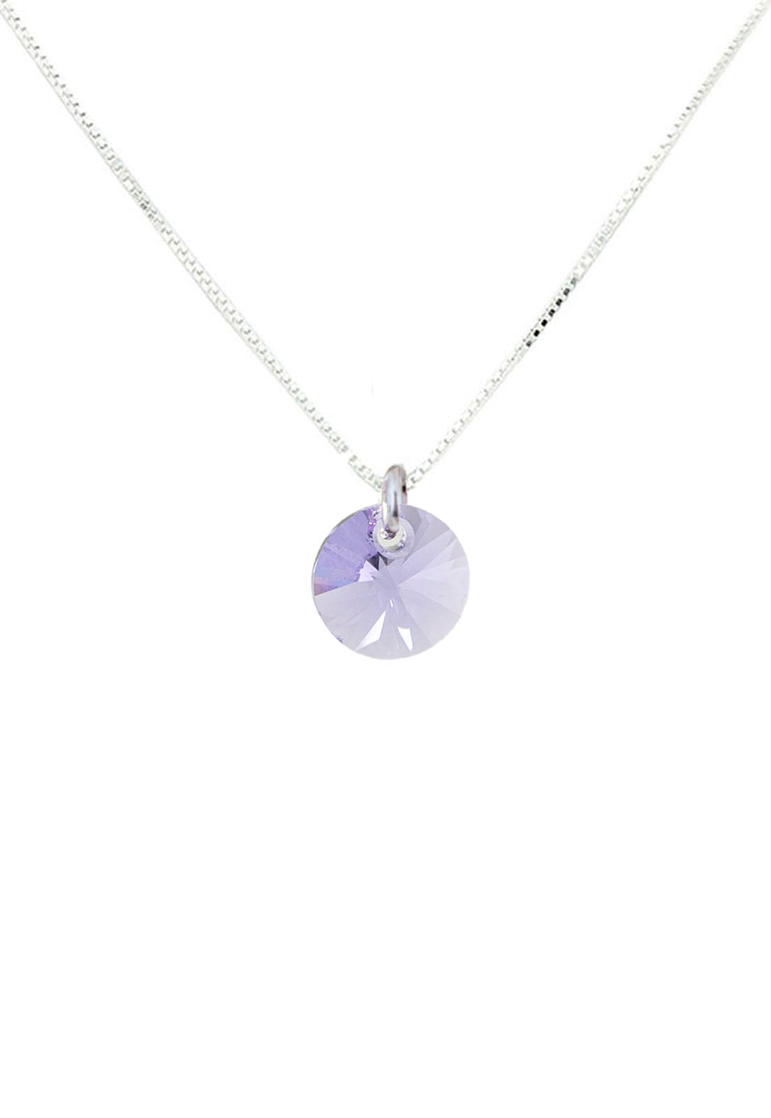 Collar Punto de Luz Plata 925 Cristal Genuino Violet