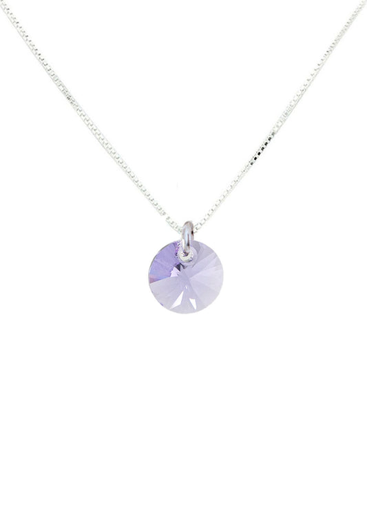 Collar Punto de Luz Plata 925 Cristal Genuino Violet