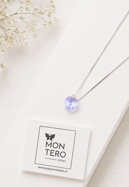Collar Punto de Luz Plata 925 Cristal Swarovski® Violet