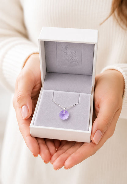 Collar Punto de Luz Plata 925 Cristal Swarovski® Violet