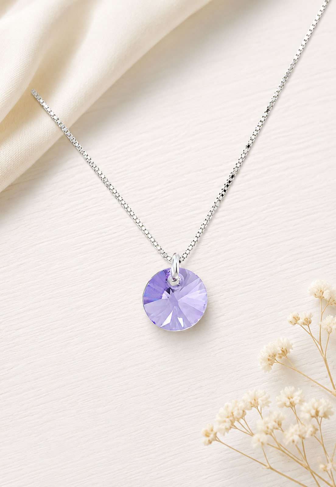 Collar Punto de Luz Plata 925 Cristal Swarovski® Violet