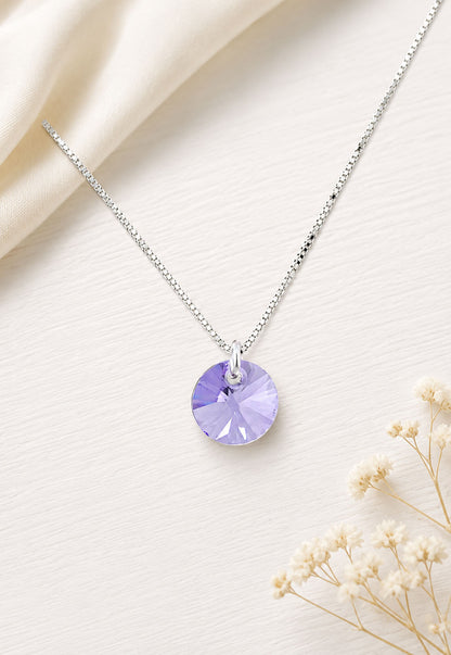 Collar Punto de Luz Plata 925 Cristal Swarovski® Violet