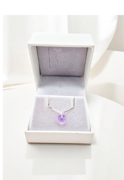 Collar Punto de Luz Plata 925 Cristal Genuino Violet