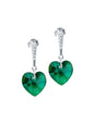 Aros Romance Plata Italiana 925 Cristal Genuino Emerald