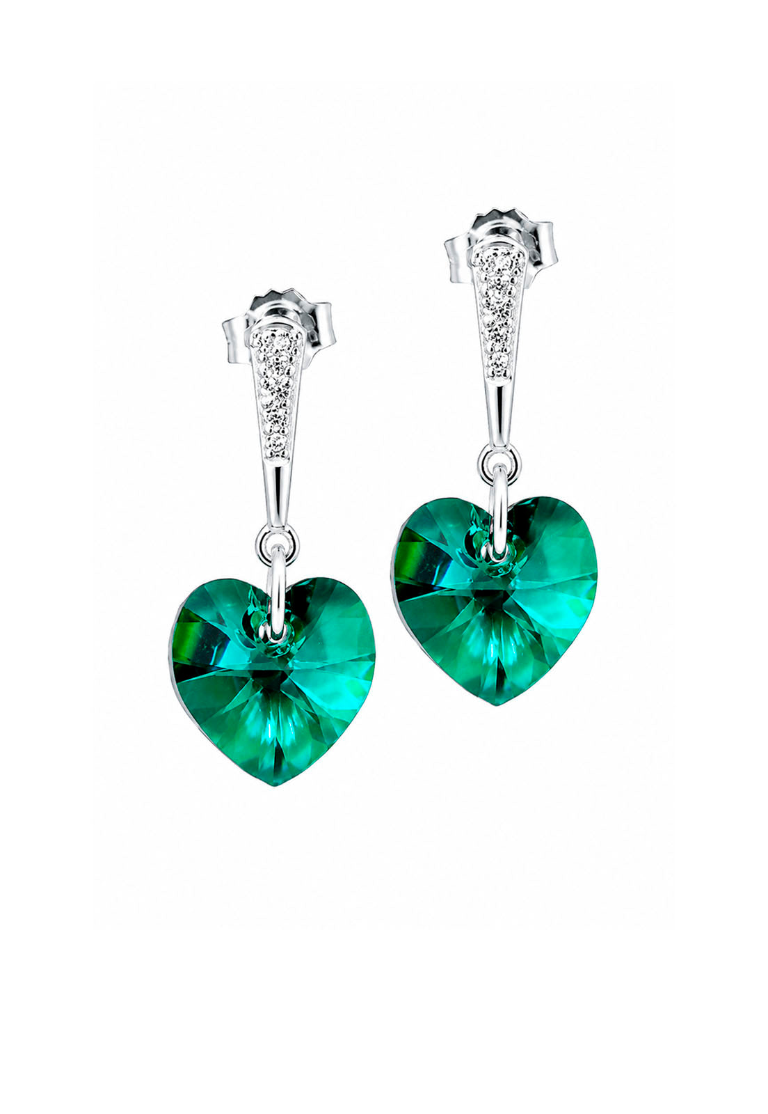 Aros Romance Plata 925 Cristal Swarovski® Emerald