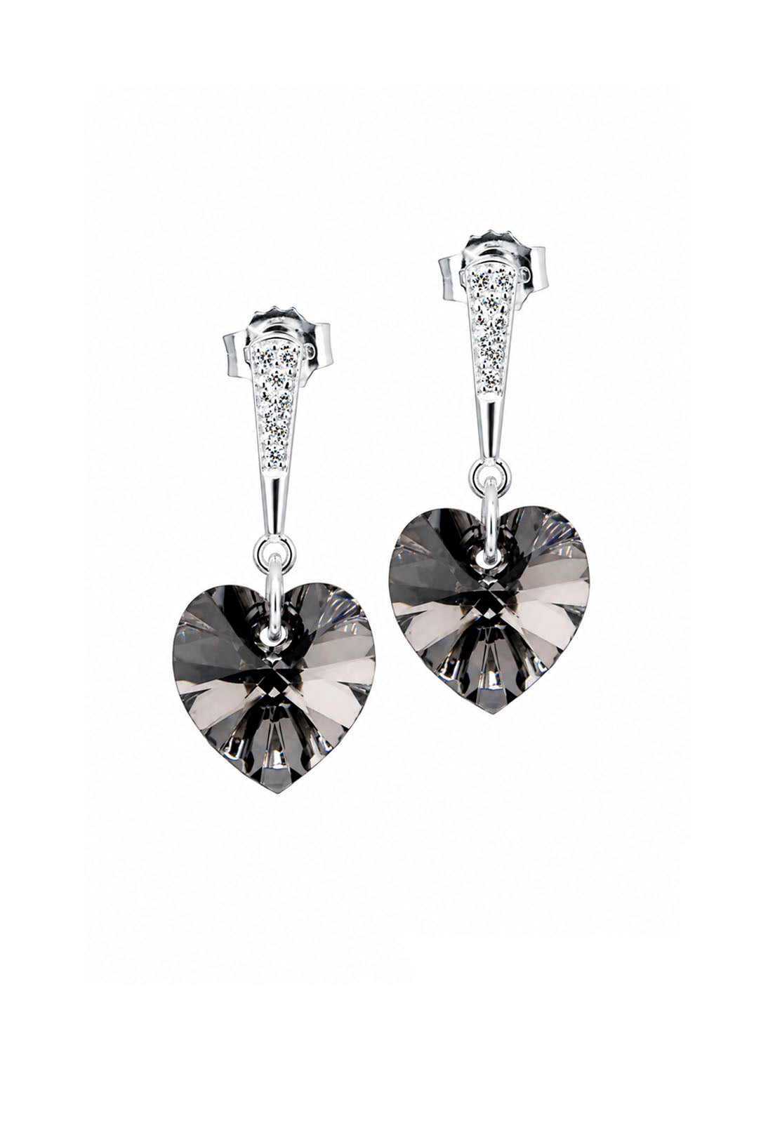 Aros Romance Plata 925 Cristal Swarovski® Silver Night