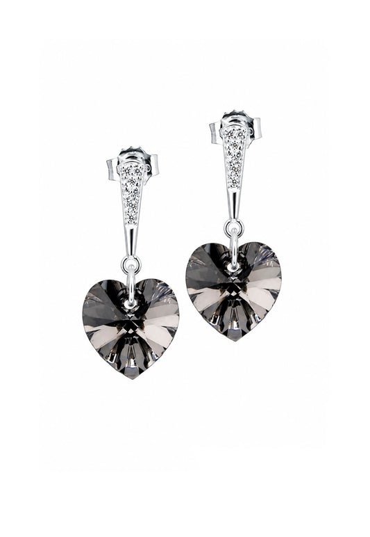 Aros Romance Plata 925 Cristal Swarovski® Silver Night