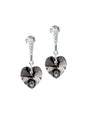 Aros Romance Plata Italiana 925 Cristal Genuino Silver Night