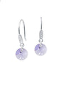Aros Punto De Luz Circon Plata 925 Cristal Swarovski® Violeta