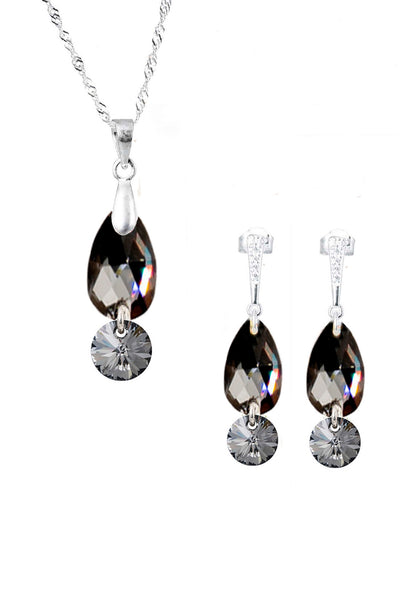 Conjunto Manuela Plata 925 Cristal Genuino Silver Night