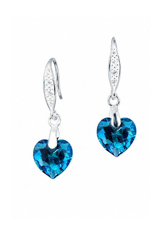 Aros Amor Plata 925 Cristal Swarovski® Aquamarine