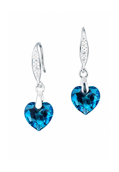 Aros Amor Plata 925 Cristal Swarovski® Aquamarine