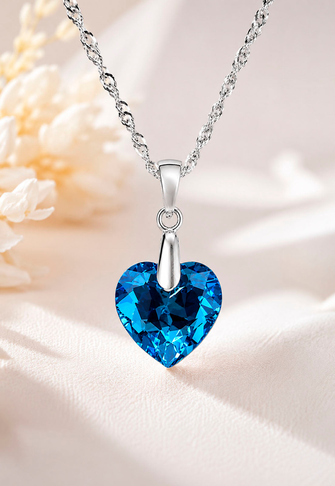 Collar Amor Plata 925 Cristal Swarovski® Aquamarine