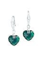 Aros Amor Plata 925 Cristales Genuinos Emerald
